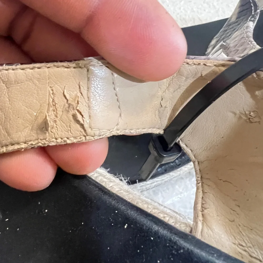 MICHAEL Kors‎ Laney Leather Animal Print Embossed Thong Espadrilles size 10M